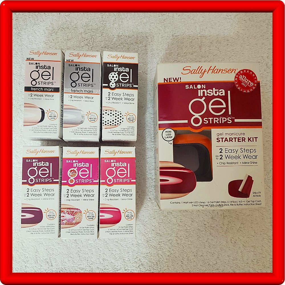 Sally Hansen Salon Insta Gel Strips Starter Kit With Lamp + 6 Packs Gel Strips